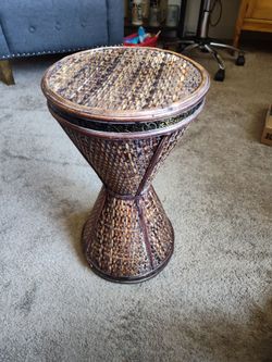 Wicker Stand for Your Plant or Morning Coffee