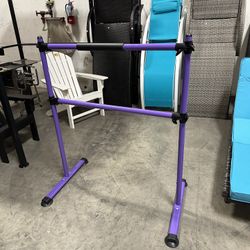 $35.00!! New Adjustable Double Ballet Barre Stretching Bar Free Standing Home Dancing Gymnatics