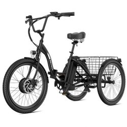 Electric Tricycle with Rear Basket