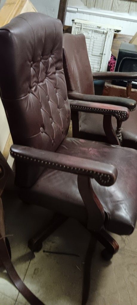 Two Antique Office Chairs