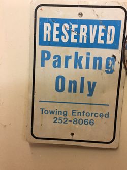 Reserved parking sign