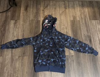 Bape Zip Hoodie Blue