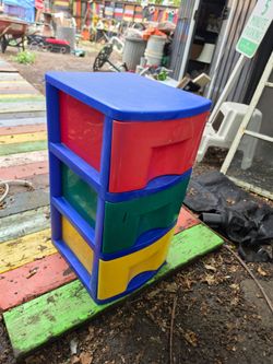 Colorful 3-Drawer Plastic Storage Organizer