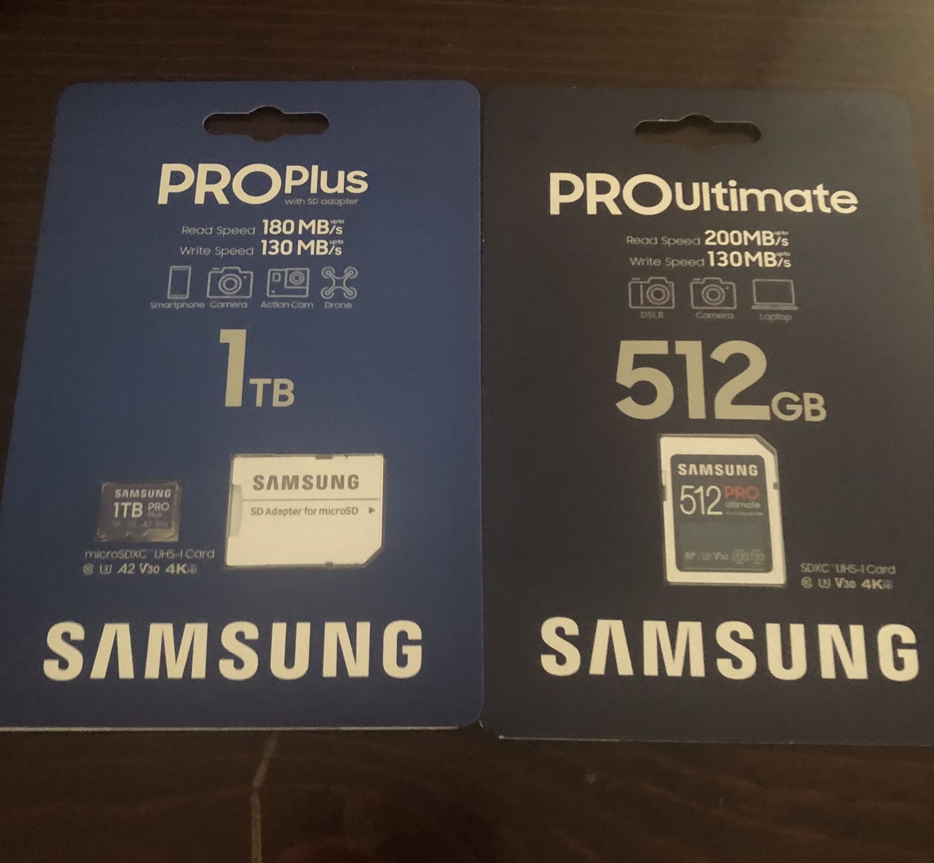 Samsung PRO Plus 1TB + PRO Ultimate 512GB microSD Cards