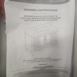 48 In Grey Vanity Cabinet