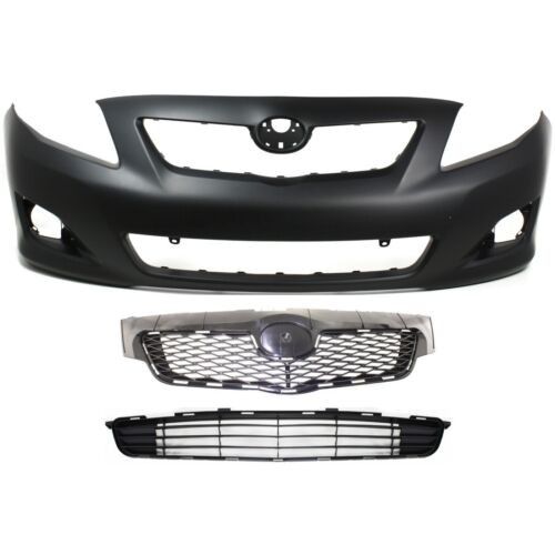 2009 2010 Toyota Corolla Front Bumper Cover Kit Primed
