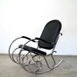 1970’s Mid Century Modern Chrome Rocking Chair 