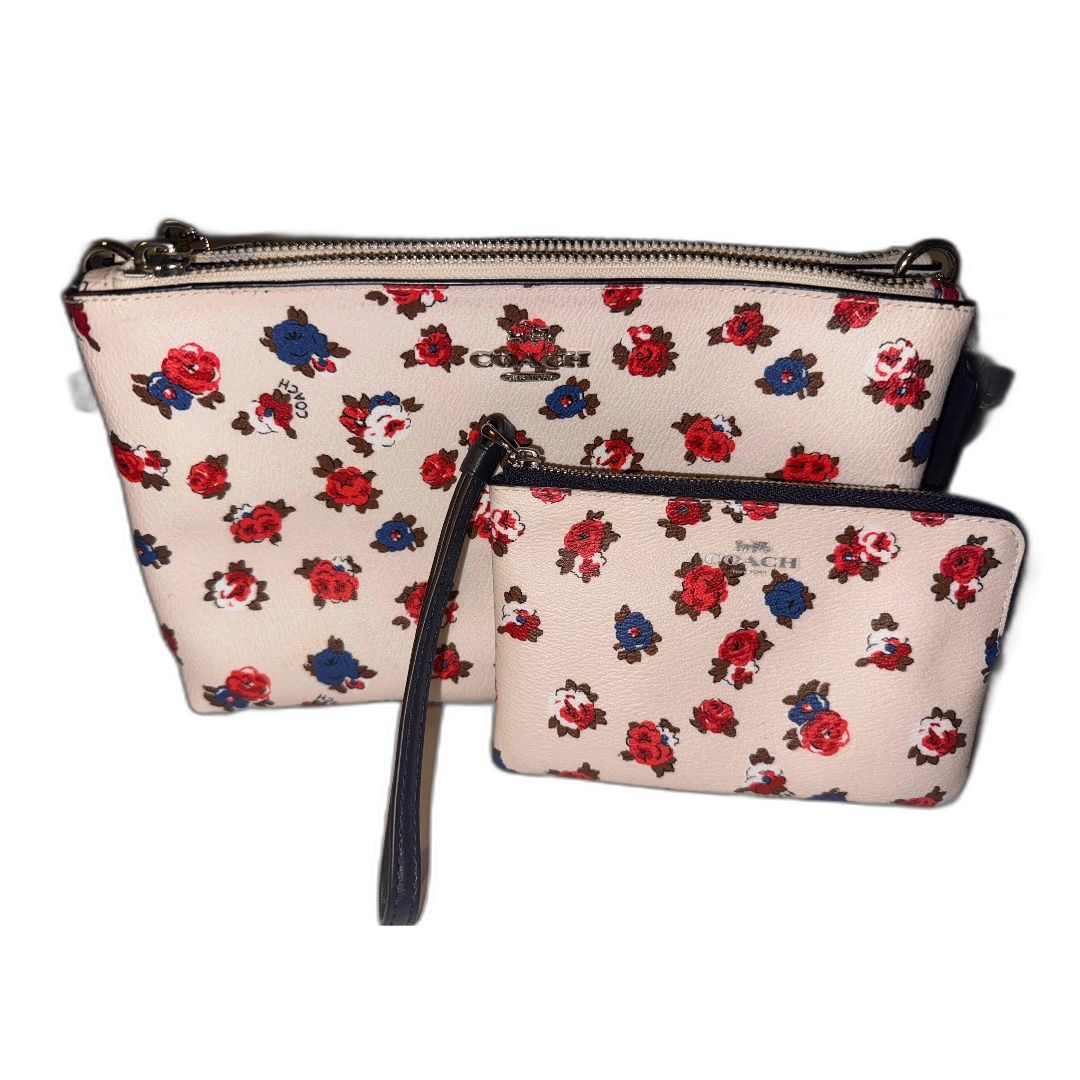 Coach CROSSBODY IN TEA ROSE FLORAL COATED CANVAS F57628 W/ Matching Wallet