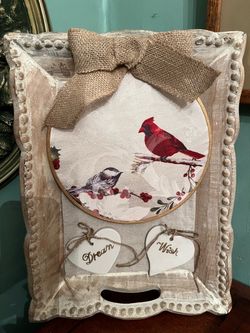 Rustic Cardinal Bird Decorative Wall Tray
