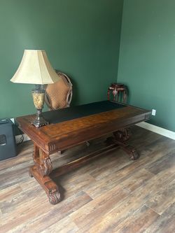 Make and offer - Heavy solid wood Mahogany Lyre/Harp desk