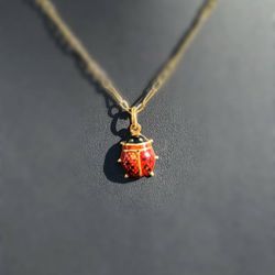 Jewelry 18k solid yellow gold Ladybird 🐞 Pendant charm