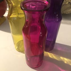 3 Glass Vases Plus / 9 Assorted Flower Bunch 