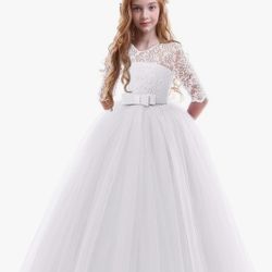 White Flower Girl Wedding Dress