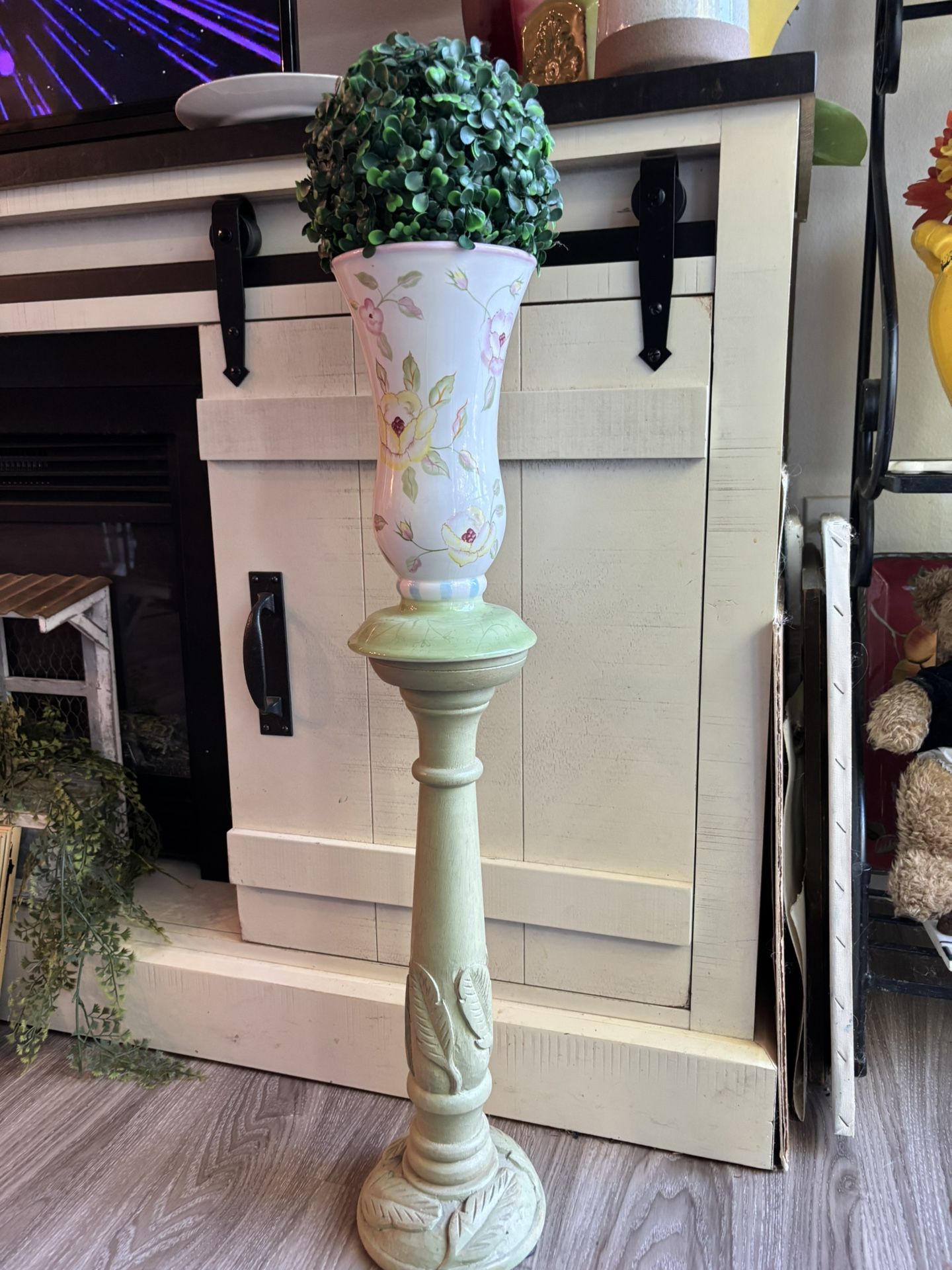 Ten Inch Vase On 18” Candle Holder