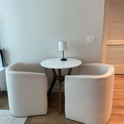 Upholstered Chairs With Wood Table 