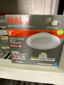 Halo LT6 Series 6-inch white selectable LED canless recessed light trims.