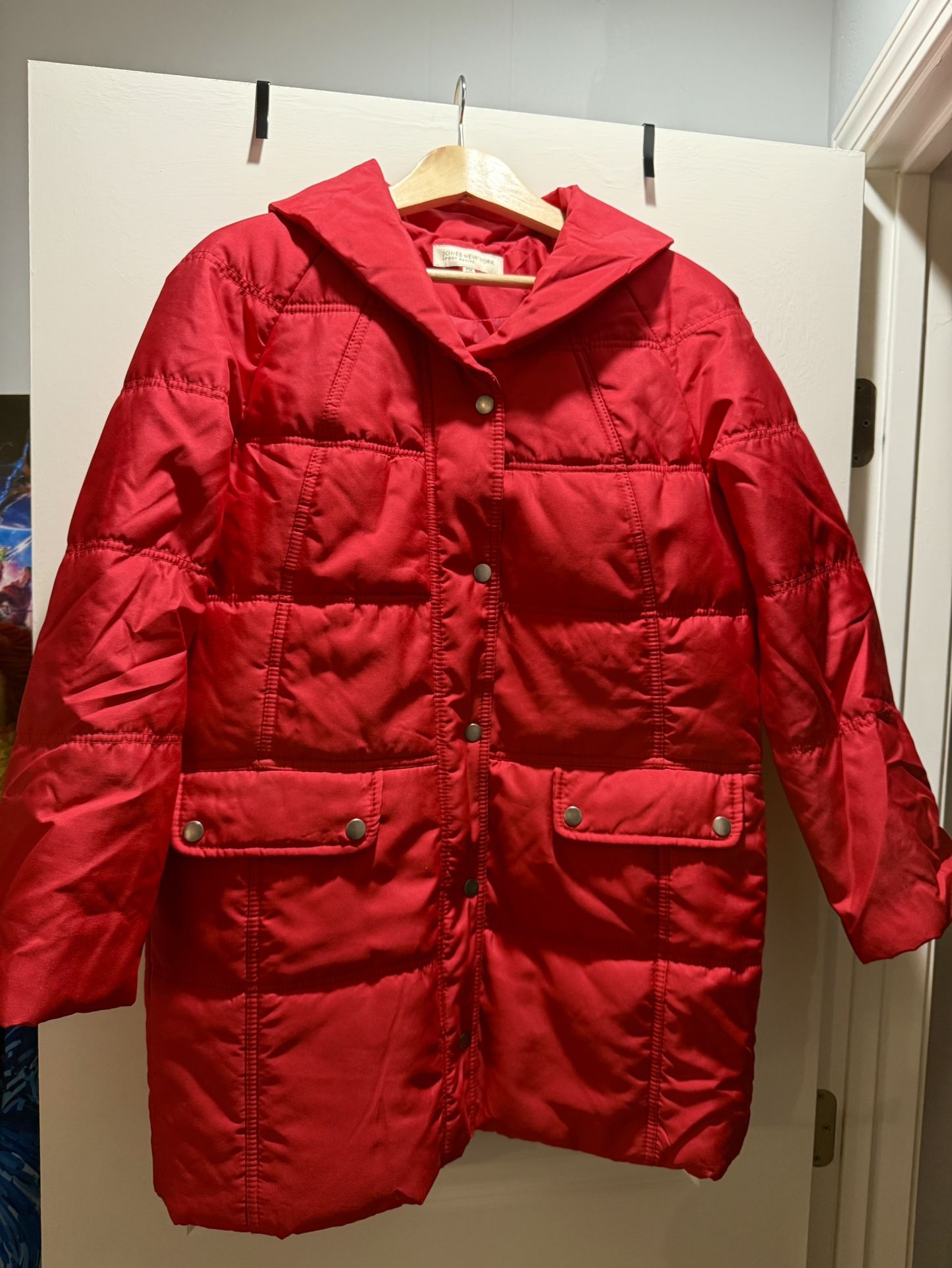 Red Quilted Snap-front Jacket