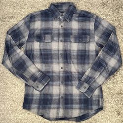 George Men’s S (34-36) Blue Cove 2-Pocket Long Sleeve Collared Button-Down Shirt 