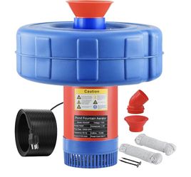Plastic Pond Fountain Aerator, 15000 GPH Fountain Pump, 750W (1HP) Pond Pump with 100 ft Power Cord and Two 30 ft Tie-Down Ropes, Pond Aerator for Out