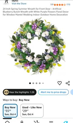 Wreath for Front Door - Artificial 4 pcs
