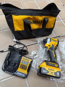 Labor Day Shop DEWALT ATOMIC 20V MAX Lithium-Ion Cordless 1/4 in. Brushless Impact Driver Kit, 5 Ah Battery, Charger, and Bag
