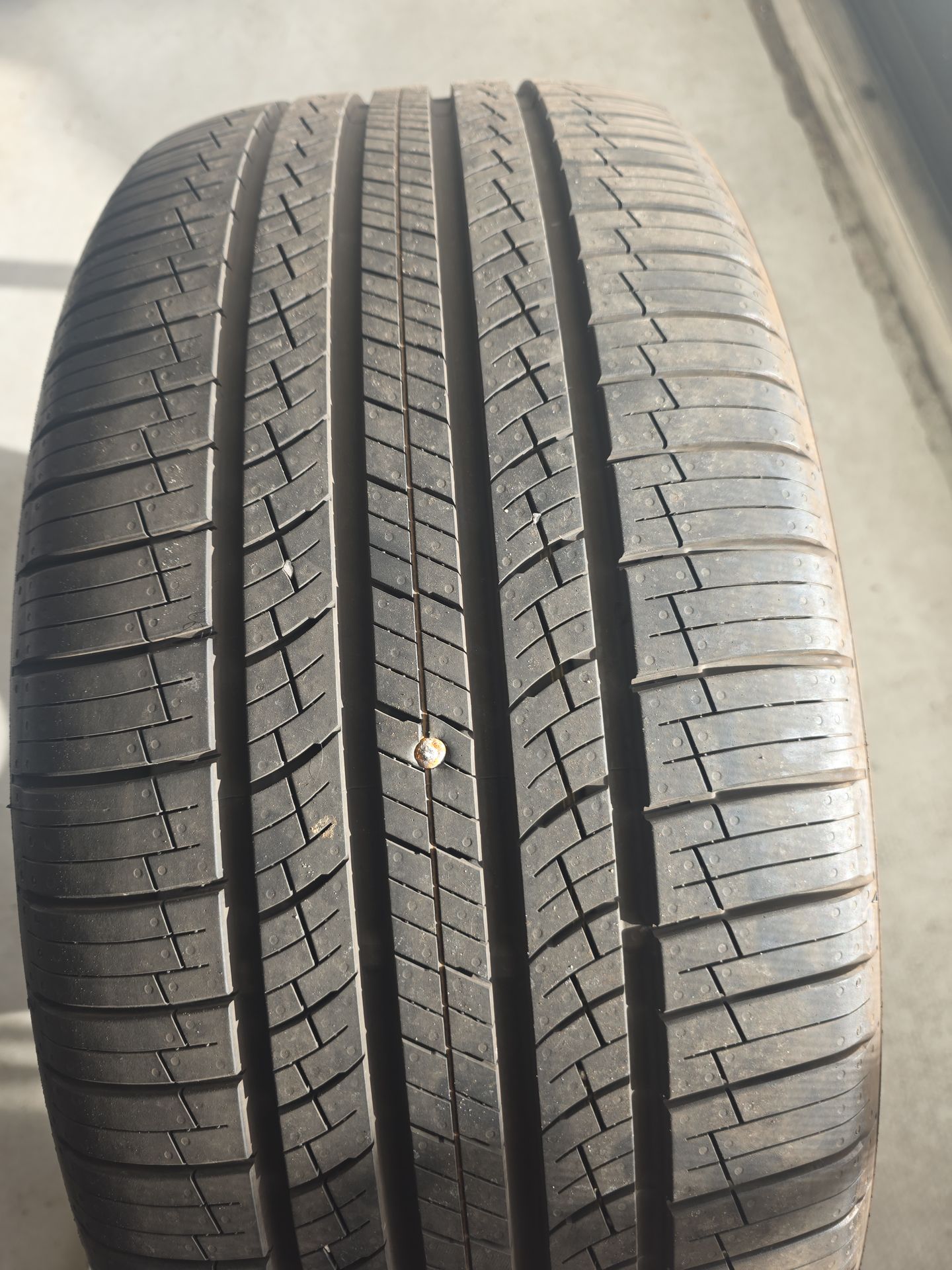 Nexen has a nail in it needs to be patched one tire 255 50 20. 75% tread