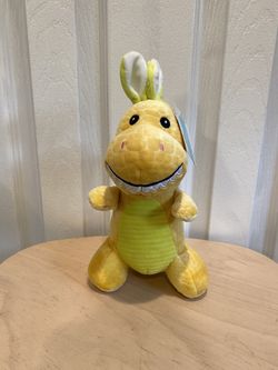 Small Dinosaur Bunny Ears Plush, Green Yellow, 9", Easter by Way To Celebrate