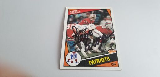 Steve Grogan Signed Topps Patriots Football Card