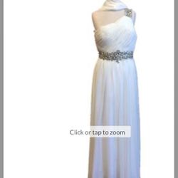Women's Sexy Dress Ivory Chiffon One Shoulder Sheath Slim Full-Length Homecoming Formal Prom Party Wedding Dress