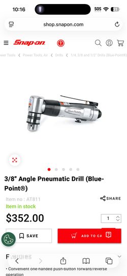 3/8" Angle Pneumatic Drill (Blue-point