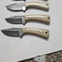 Camel Bone Damascus Skinners