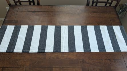 Black And White Striped Table Runner