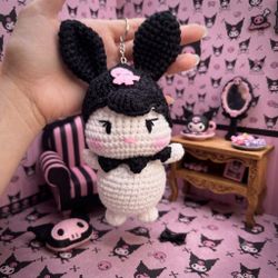 Sanrio Kuromi from Hello Kitty Handmade Keychain Crochet