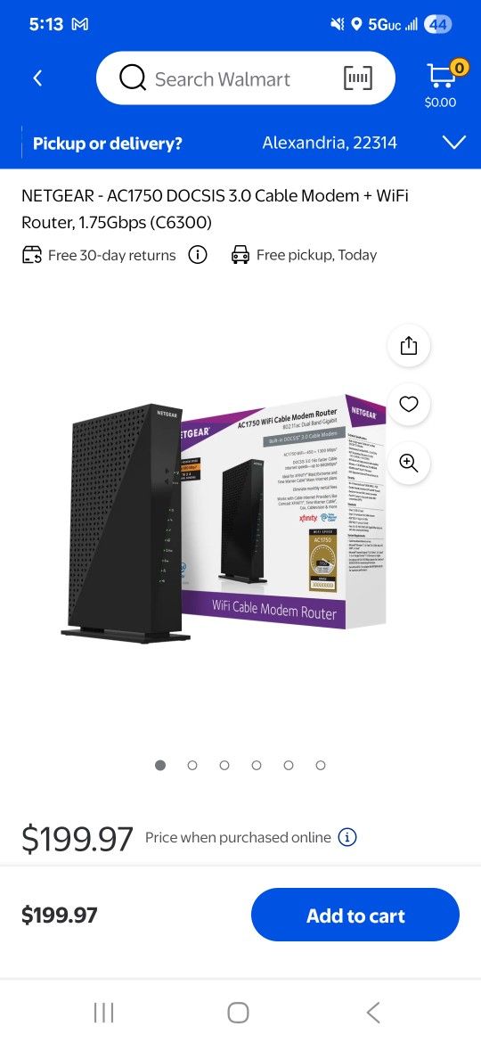 Netgear Model C6300 Modem Router Combo