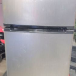Mini Fridge with Top Freezer Stainless Steel