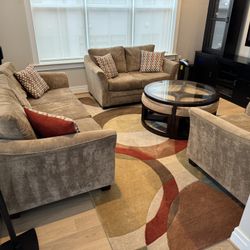 Living Room Set (Sofa, Couch, Chair, Coffee Table, Rug and Padding)