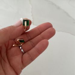 green gold tone earrings