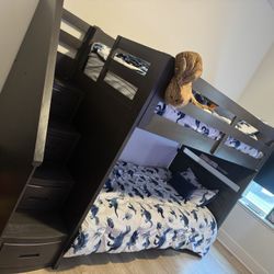 Dark Brown Bunk Bed 