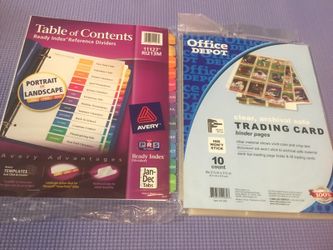 Dividers and binder pages