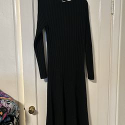 Black stretch ribbed Dress