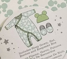 Disney Baby Sleep Gown, Hat Booties, Keepsake Box