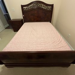 Wooden Bedroom With nightstand