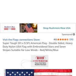 U.S. All Seasons Flag 5’ x 9.5’ ~ New!