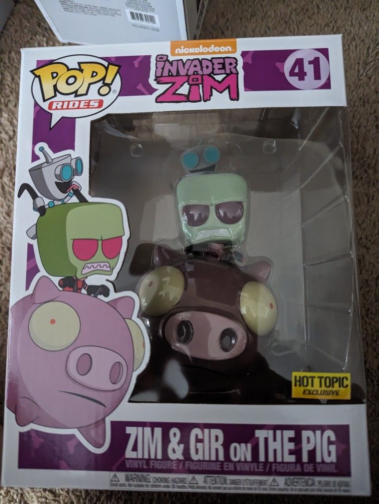 Funko Pop Zim And Gir On The Pig - Hot Topic Exclusive