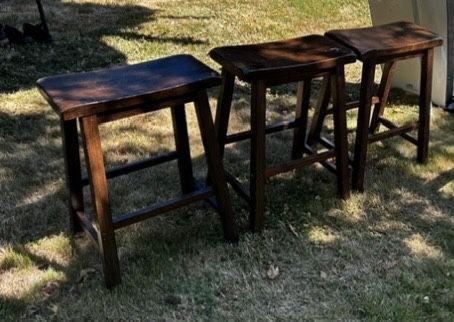 Wood Bench Seats -3 Total
