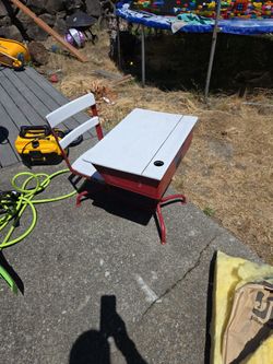 Antique Metal/wood School Desk