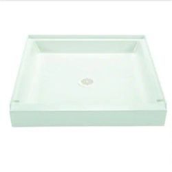 MUSTEE 36 x 36 Alcove Shower Pan Base with Center Drain in White