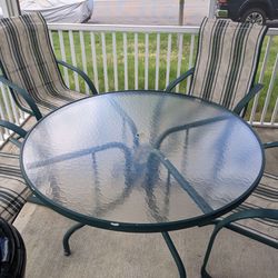 Patio Table & 4 Chairs Set 