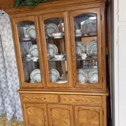 Oak China and Vintage Set