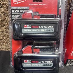 Milwaukee M18 Batteries xc6.0 High Output Brand New 
